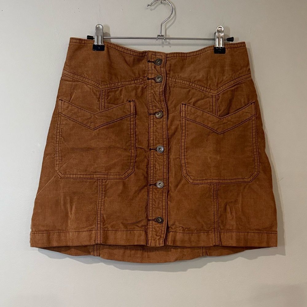 Free People come a little closer coffee corduroy skit with pockets - Picture 6 of 6